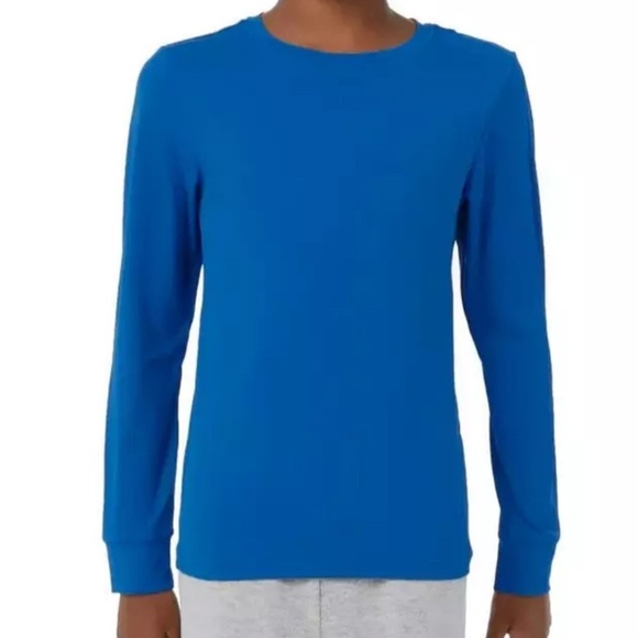 32 Degrees Kids Air Mesh Long Sleeve Blue Tee Large - Picture 3 of 4